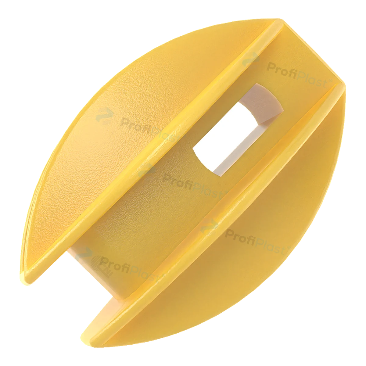 Isolador castanha oval 63 mm na cor amarela
