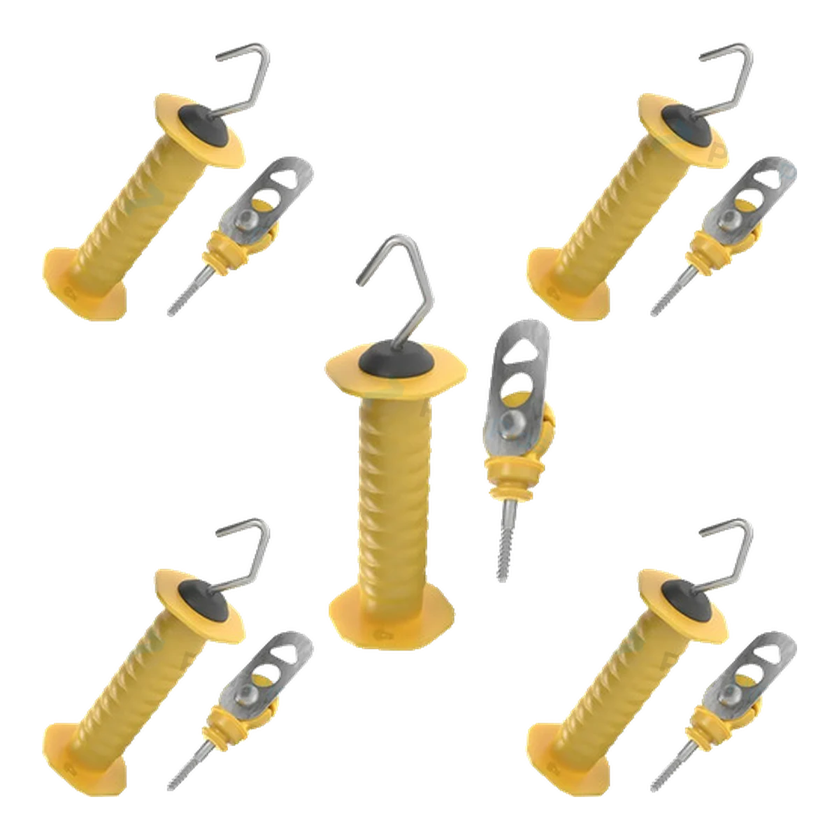 Kit porteira com mola curta e engate na cor amarela