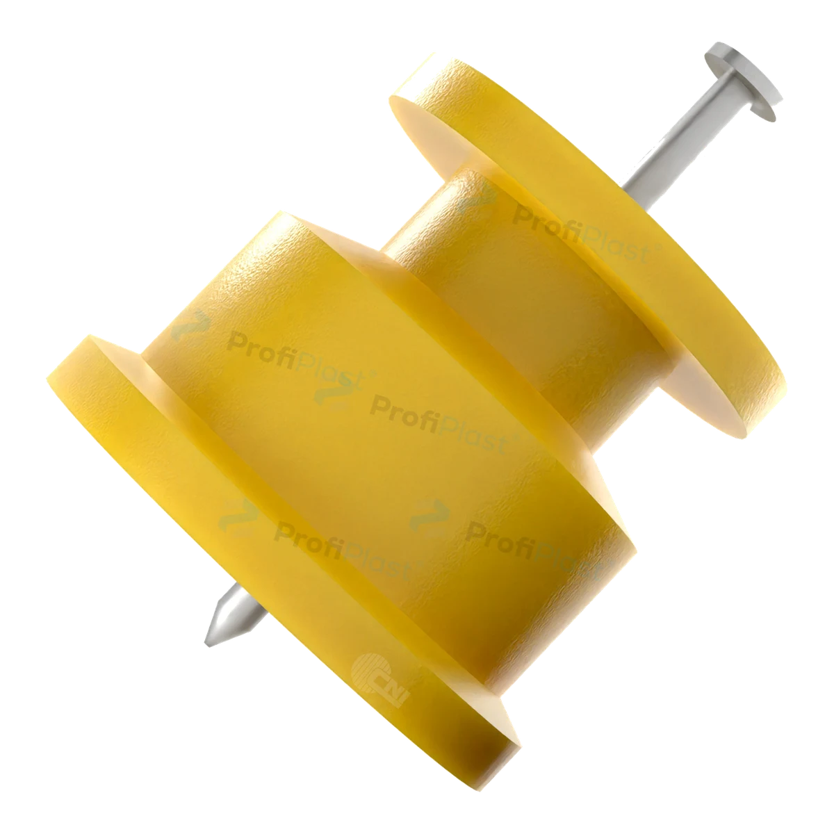 Isolador roldana 30 mm com prego na cor amarela