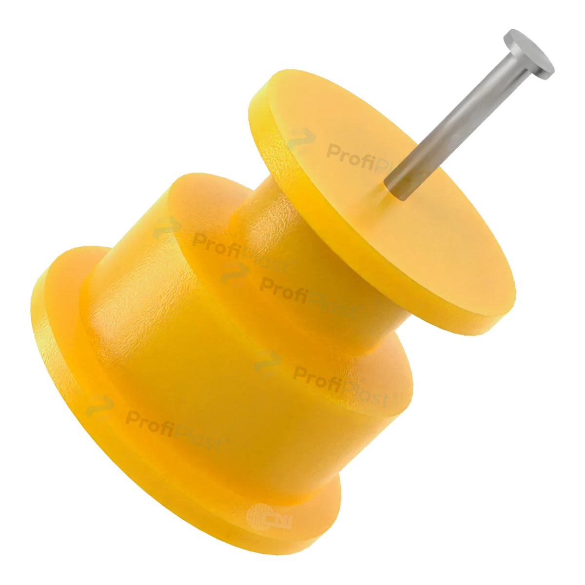 Isolador roldana 36 mm com prego na cor amarela