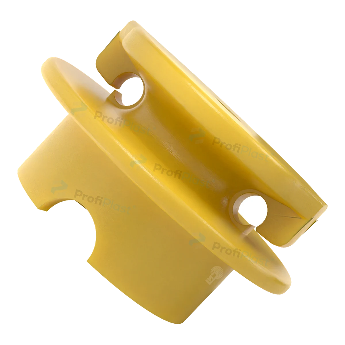 Isolador roldana 40 mm com garra na cor amarela